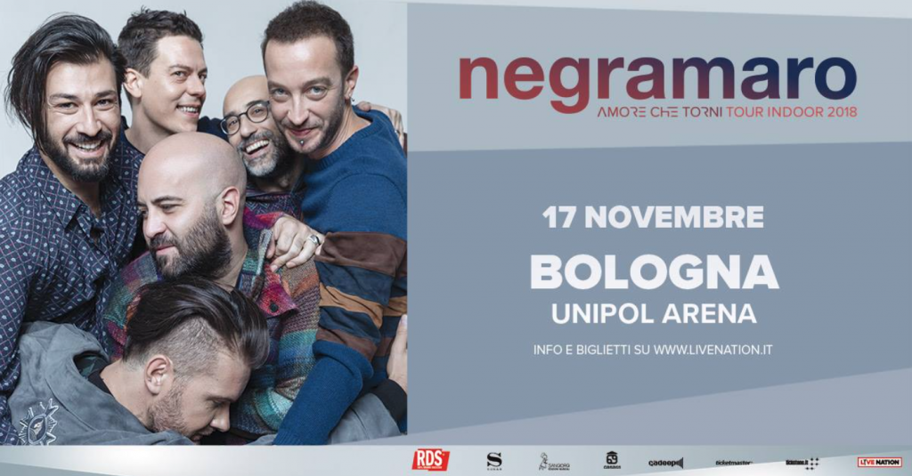 I Negramaro all’Unipol Arena il 17 novembre 2018!